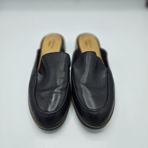 Clarks Collection Women's Black Leather Mule Slides Size 8.5M Ultimate Comfort
